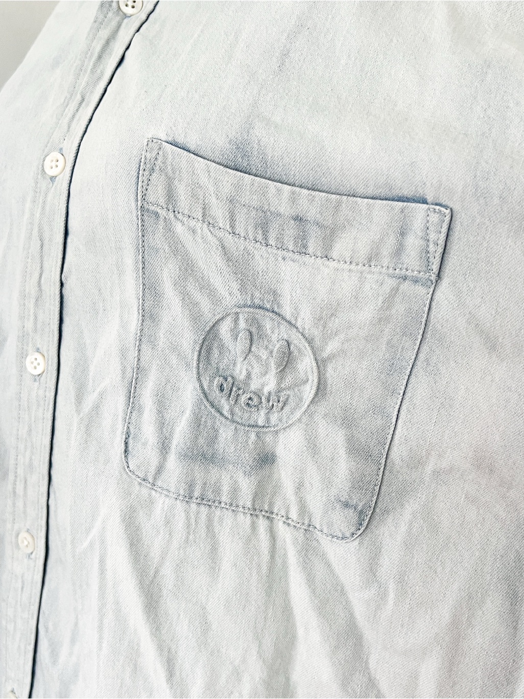 Drew House Light Blue Soft Denim Button-Up Shirt - Large — image 2 of 5